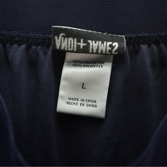 Andi + James Navy And Cream Pleated Midi Skirt, Size Large Floral Geometric - Picture 6 of 9